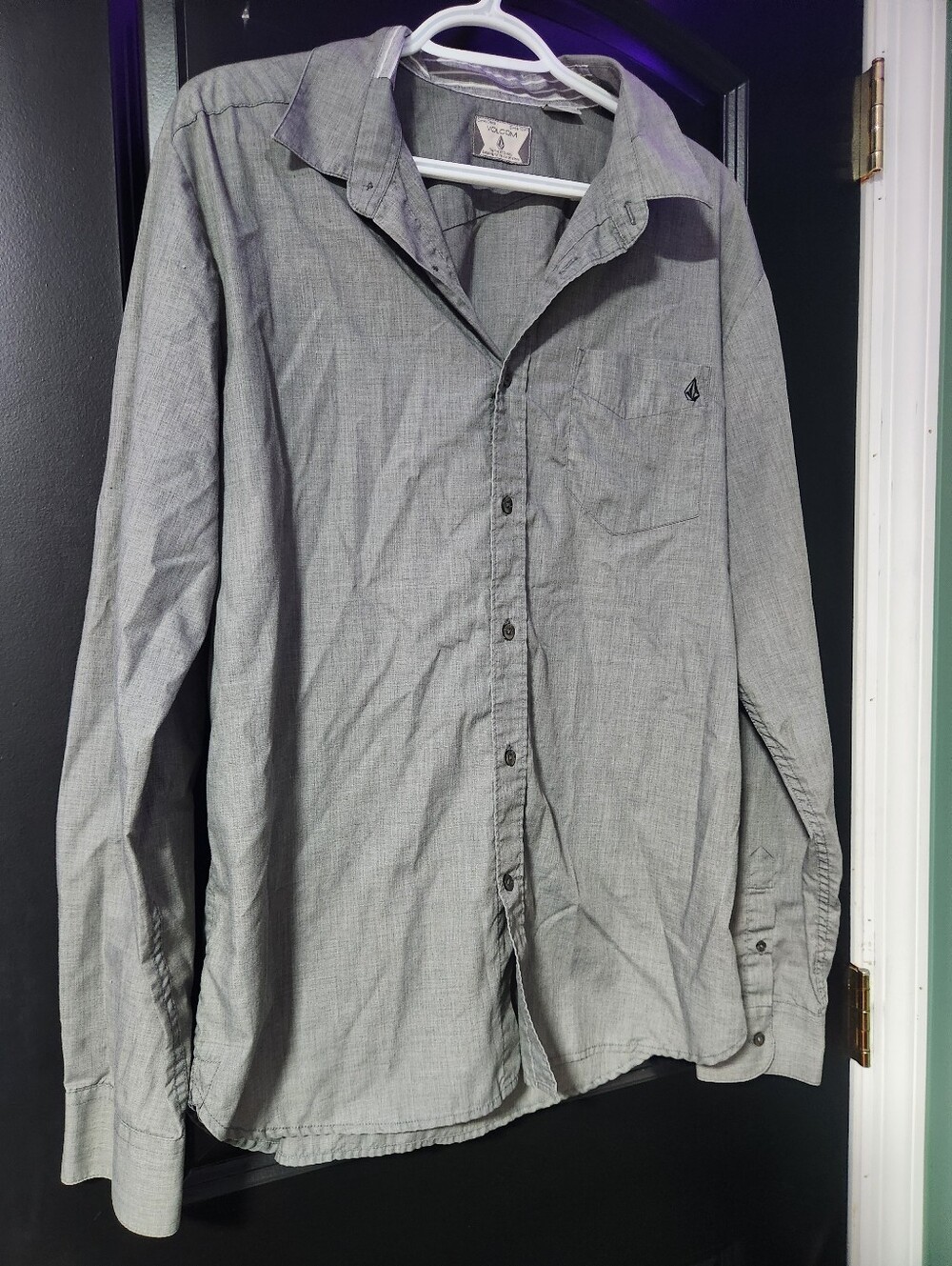 Volcom Men's Long-Sleeve Button-Up Shirt - Gray